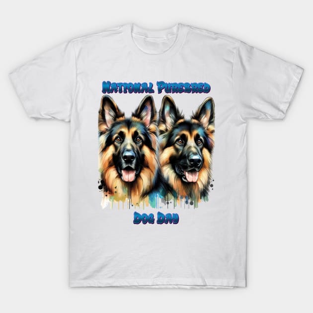 German Shepherds Celebrate Purebred Dog Day T-Shirt by coollooks